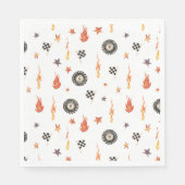 トラックチェッカーレースモダンウォーター色ホワイト スタンダードランチョンナプキン (正面)