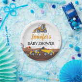 トラックディガーアンダー建築ベビー誕生日 ペーパープレート (パーティー)