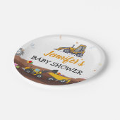 トラックディガーアンダー建築ベビー誕生日 ペーパープレート (アングル)