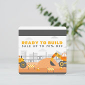 トラックディガー誕生日パーティー70%オフ 招待状 (スタンド正面)