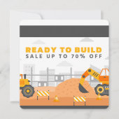 トラックディガー誕生日パーティー70%オフ 招待状 (正面)