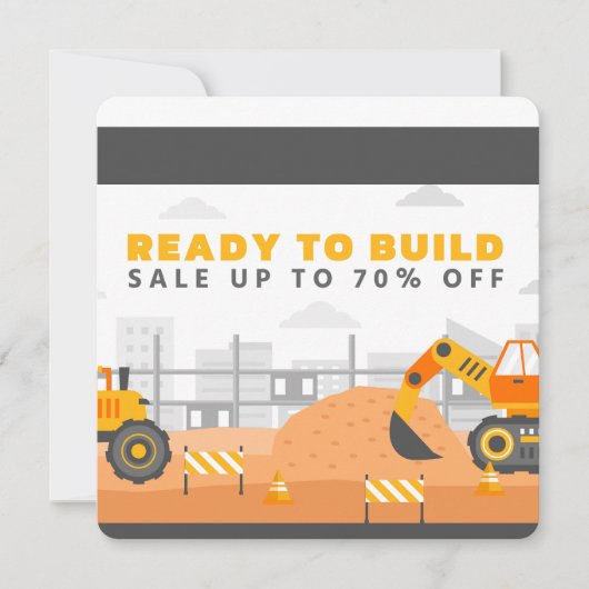 トラックディガー誕生日パーティー70%オフ 招待状 (正面)