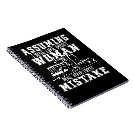 トラックトラック女性おもしろいトラックドライバー引用文114 ノートブック (右側)