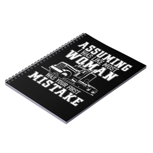 トラックトラック女性おもしろいトラックドライバー引用文114 ノートブック (左側)