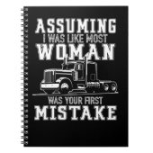 トラックトラック女性おもしろいトラックドライバー引用文114 ノートブック (正面)