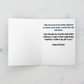 トラックドライバーおもしろい誕生日 カード (内部)