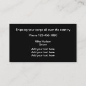 トラックドライバーの名刺 名刺 (裏面)