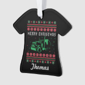 トラックドライバーの醜いクリスマスセーター オーナメント (正面)