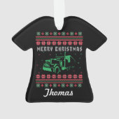 トラックドライバーの醜いクリスマスセーター オーナメント (裏面)