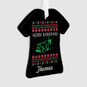 トラックドライバーの醜いクリスマスセーター オーナメント (正面)