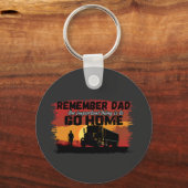 トラックドライバーパパロードジャーニーファミリーラブデザイン キーホルダー (正面)