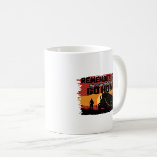 トラックドライバーパパロードジャーニーファミリーラブデザイン コーヒーマグカップ (正面右)