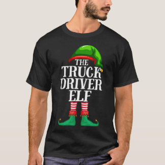 トラックドライバー小妖精や小人マッチングファミリークリスマスパジャマ Tシャツ