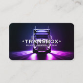 トラックドライバー引越し業者ロジスティクスダークパープルミニマル 名刺 (正面)