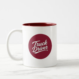 トラックドライバー スクリプト タイポグラフィー コーヒーマグ ギフト ツートーンマグカップ