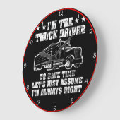 トラックドライバー：常に正しい時間 ラージ壁時計 (傾斜)