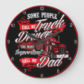 トラックドライバー:最も重要なコールパパ ラージ壁時計 (正面)