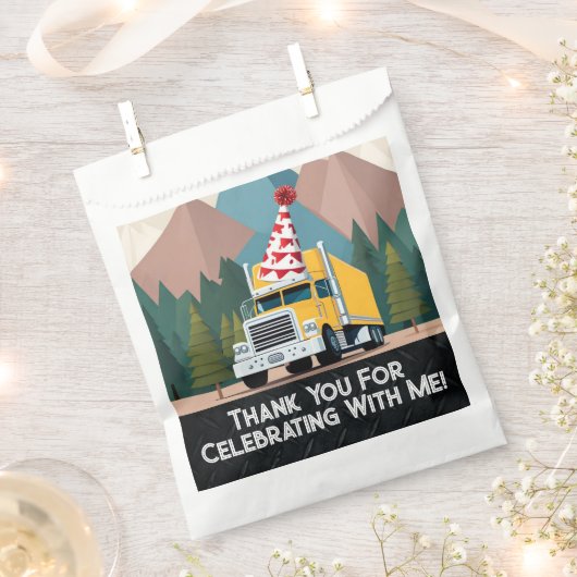 トラックハッピーバースデーパーティーおもしろい輸送 フェイバーバッグ (クリップ留めされた状態)