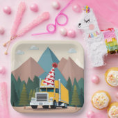 トラックハッピーバースデーパーティーおもしろい輸送 ペーパープレート (パーティー)