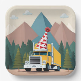 トラックハッピーバースデーパーティーおもしろい輸送 ペーパープレート