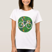 トラックバイクの激しい緑の点 Tシャツ (正面)