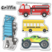 トラックバスボーイズネームテンプレート型シール シール (正面)