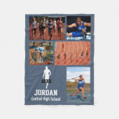 トラックパーソナライズされたとフィールドフォトコラージュ名 フリースブランケット (正面)