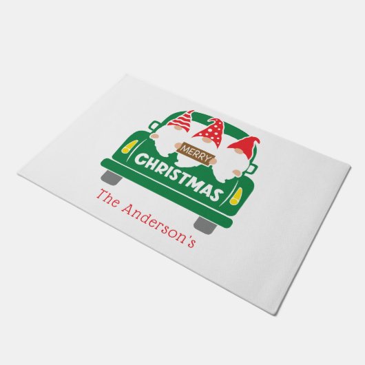 トラックパーソナライズされたの休日のクリスマス格言 ドアマット (アングル)