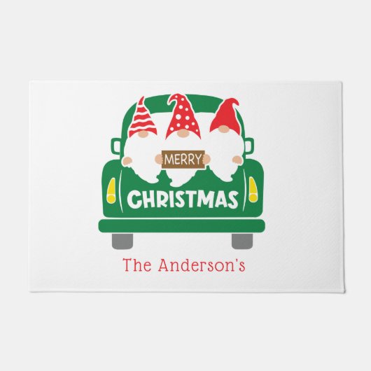トラックパーソナライズされたの休日のクリスマス格言 ドアマット (正面)