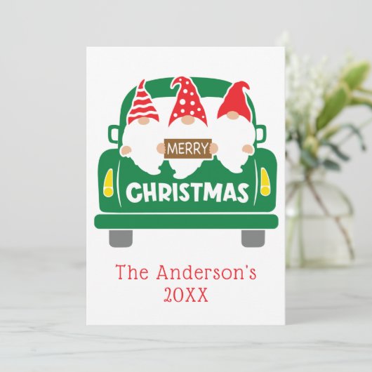 トラックパーソナライズされたの写真のクリスマス格言 シーズンカード (スタンド正面)