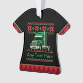 トラックパーソナライズされたカーのセミドライバー醜いクリスマス オーナメント (正面)