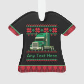 トラックパーソナライズされたカーのセミドライバー醜いクリスマス オーナメント (裏面)