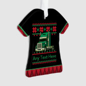 トラックパーソナライズされたカーのセミドライバー醜いクリスマス オーナメント (正面)