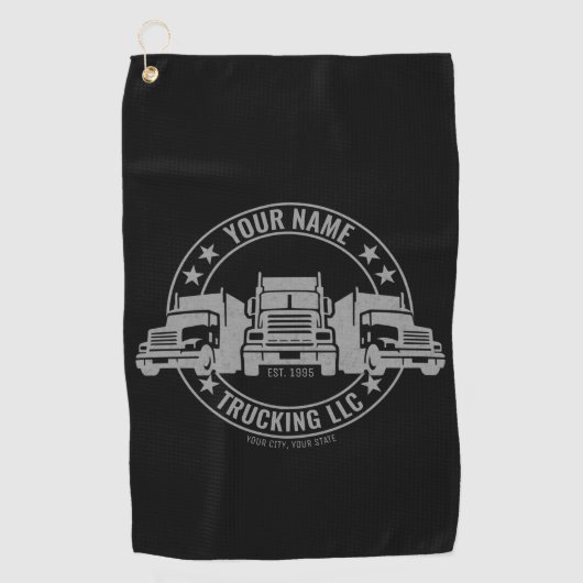 トラックパーソナライズされたカービッグリグセミトラックのトラック ゴルフタオル (正面)