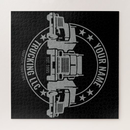 トラックパーソナライズされたカービッグリグセミトラックのトラック ジグソーパズル (横)