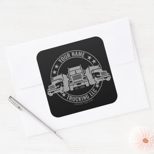 トラックパーソナライズされたカービッグリグセミトラックのトラック スクエアシール (封筒)