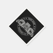 トラックパーソナライズされたカービッグリグセミトラックのトラック スタンダードカクテルナプキン (角)