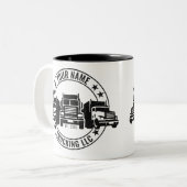 トラックパーソナライズされたカービッグリグセミトラックのトラック ツートーンマグカップ (正面左)