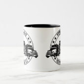 トラックパーソナライズされたカービッグリグセミトラックのトラック ツートーンマグカップ (中央)