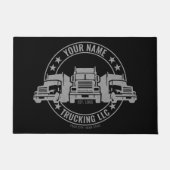 トラックパーソナライズされたカービッグリグセミトラックのトラック ドアマット (正面)