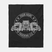 トラックパーソナライズされたカービッグリグセミトラックのトラック フリースブランケット (正面)