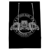 トラックパーソナライズされたカービッグリグセミトラックのトラック ミディアムペーパーバッグ (裏面)