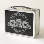 トラックパーソナライズされたカービッグリグセミトラックのトラック メタルランチボックス (裏面)