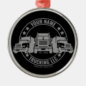 トラックパーソナライズされたカービッグリグ半トラック メタルオーナメント (正面)