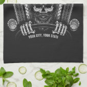 トラックパーソナライズされたキングスカルトラック キッチンタオル (折り畳み)