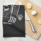 トラックパーソナライズされたキングスカルトラック キッチンタオル (四つ折り)