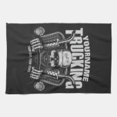 トラックパーソナライズされたキングスカルトラック キッチンタオル (横)