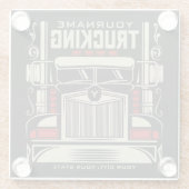 トラックパーソナライズされたキング18ホイーラービッグリグトラック ガラスコースター (裏面)