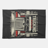 トラックパーソナライズされたキング18ホイーラービッグリグトラック キッチンタオル (横)