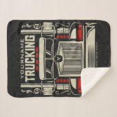 トラックパーソナライズされたキング18ホイーラービッグリグトラック シェルパブランケット (正面(横))